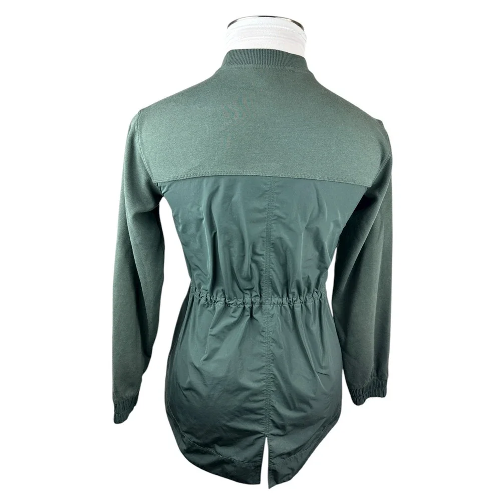 ATHLETA Triumph Crewneck Sweatshirt Bali Green Stretch Drawstring Women's Sz XXS - Picture 9 of 13